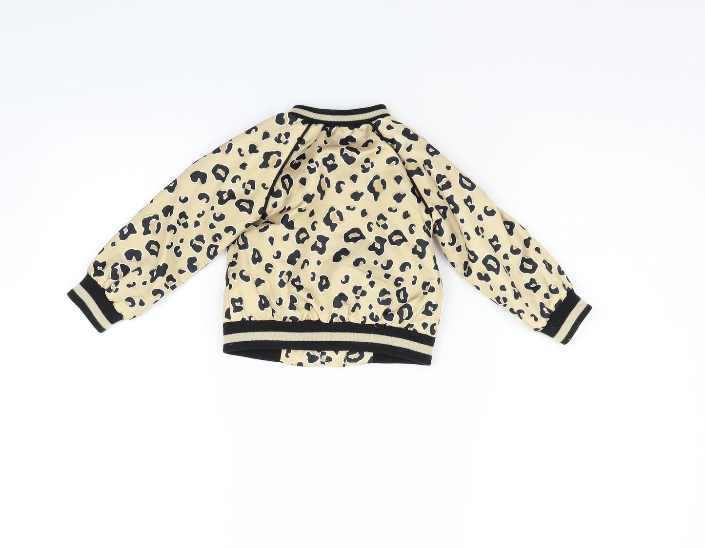 River Island Girls Beige Animal Print  Full Zip Jumper Size 9-12 Months