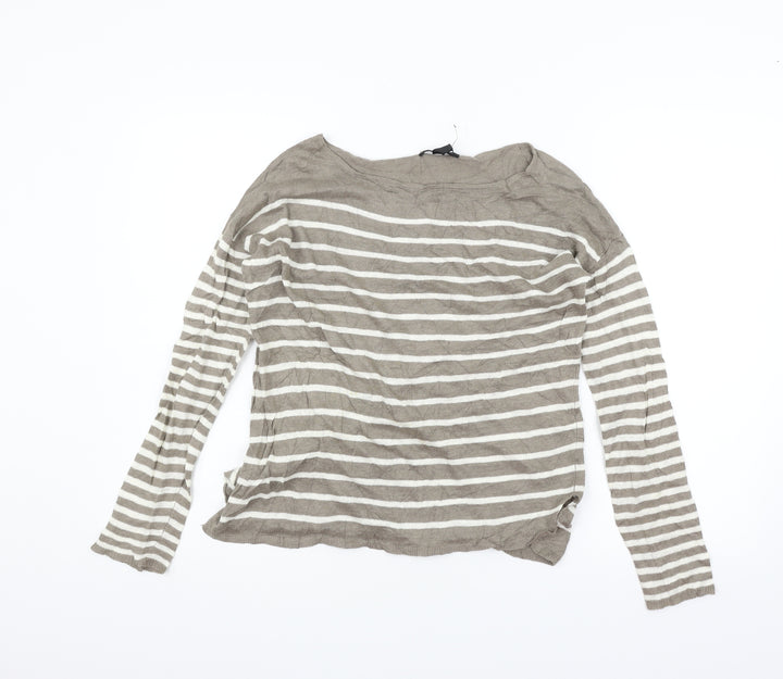 Mango Womens Beige Striped  Pullover Jumper Size S