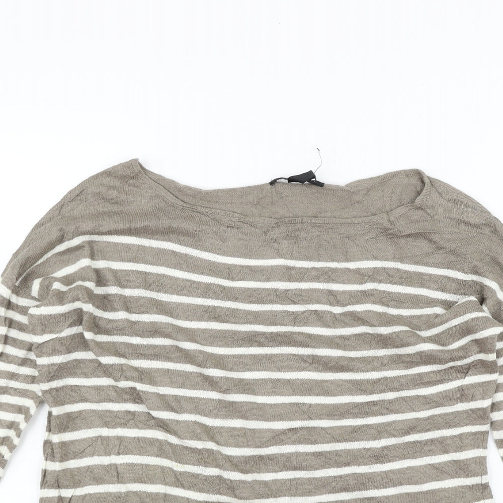 Mango Womens Beige Striped  Pullover Jumper Size S