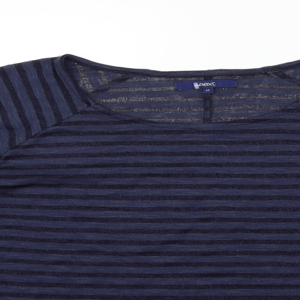 NEXT Womens Blue Striped  Pullover Jumper Size 20
