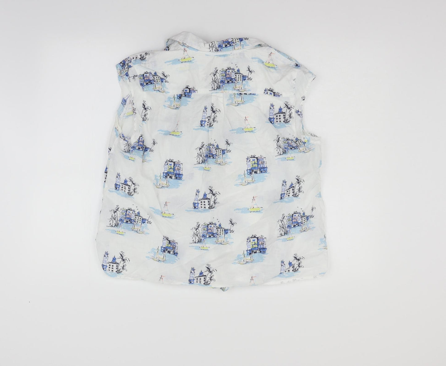 TU Womens White Floral  Basic Button-Up Size 18