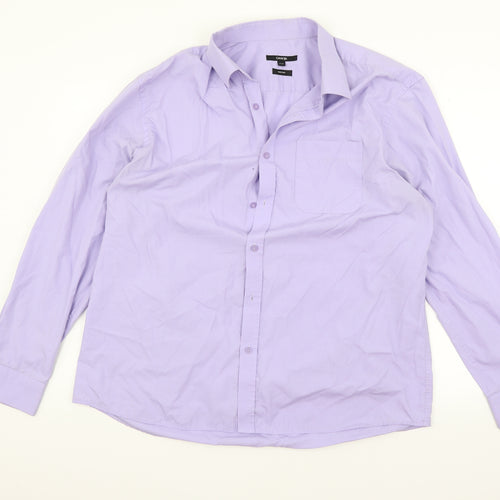 George Mens Purple    Button-Up Size 17