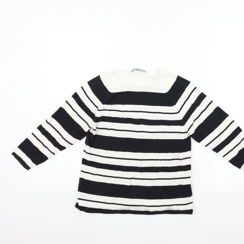Marks and Spencer Womens Silver Striped  Pullover Jumper Size S