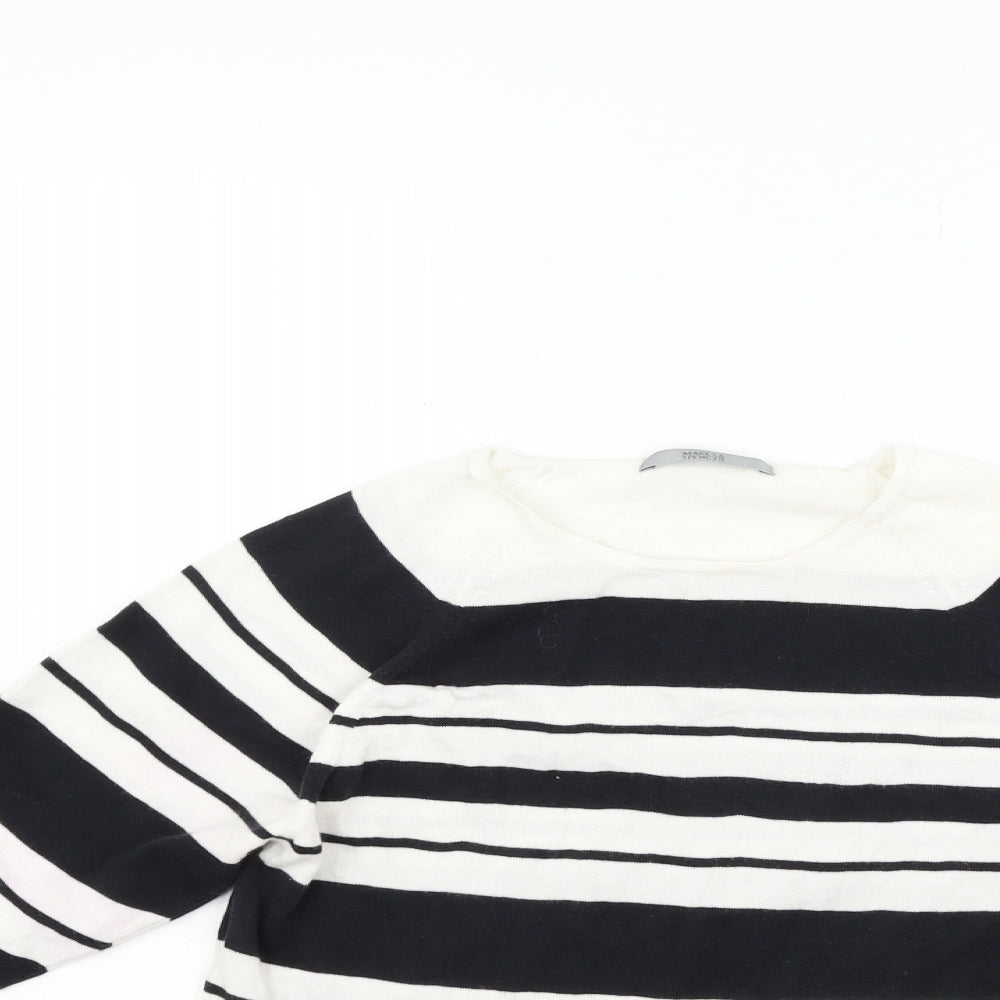 Marks and Spencer Womens Silver Striped  Pullover Jumper Size S