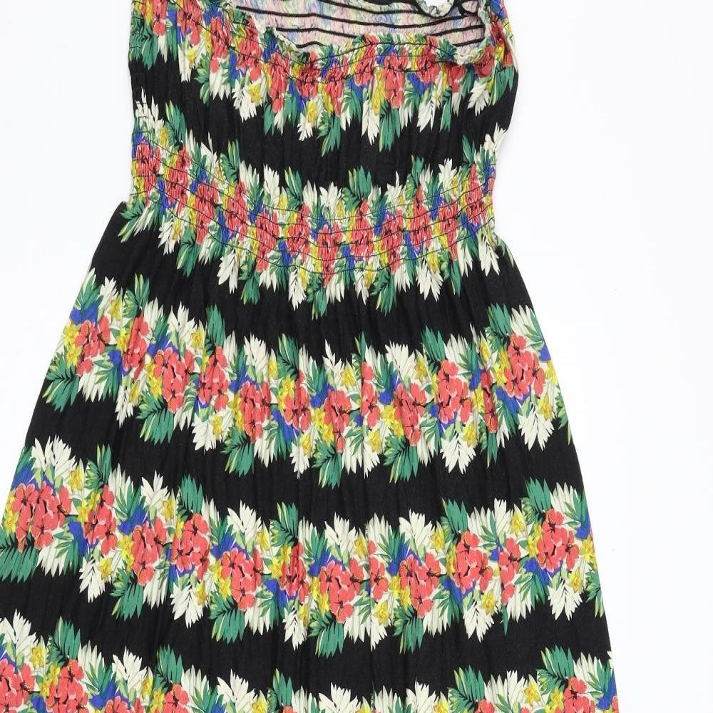 doothy perkins Womens Black Floral  Fit & Flare  Size 18