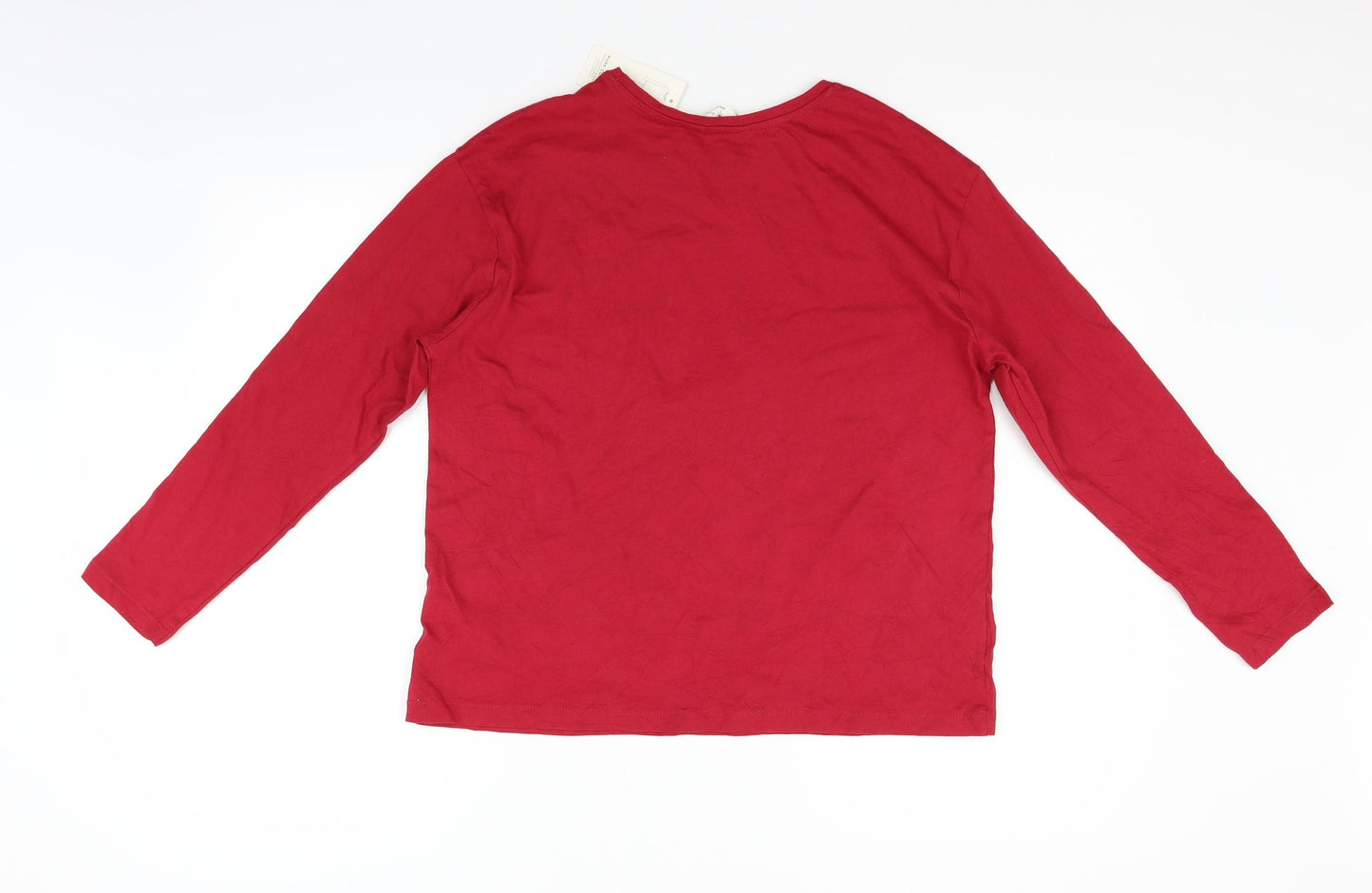 Marks and Spencer Womens Red Solid  Top Pyjama Top Size M