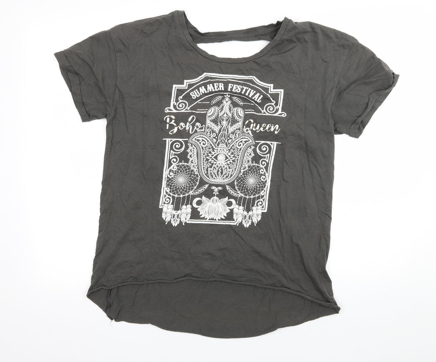 Atmosphere Womens Grey  Jersey Basic T-Shirt Size 12  - Summer Festival