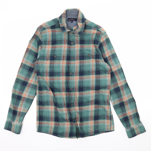 Easy Mens Green Plaid   Button-Up Size S