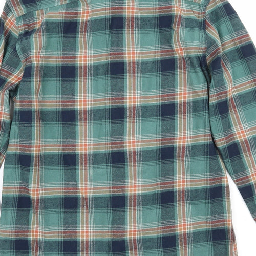 Easy Mens Green Plaid   Button-Up Size S