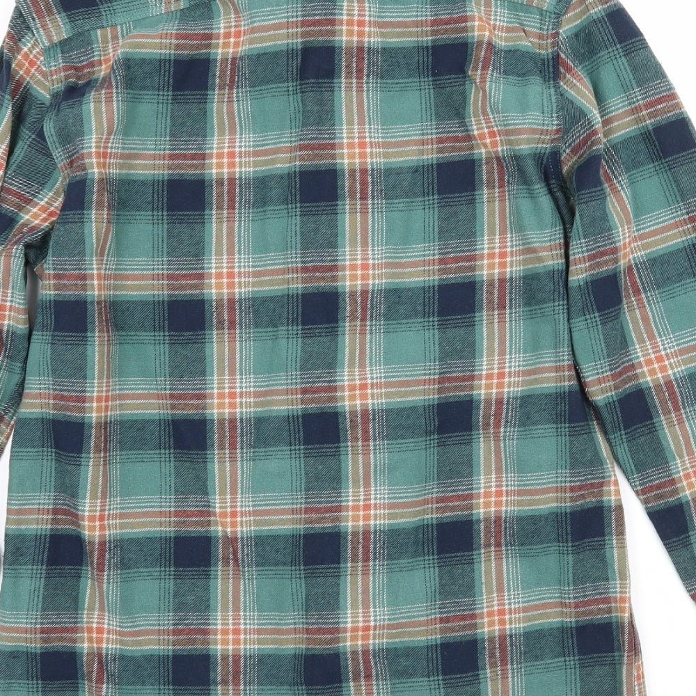 Easy Mens Green Plaid   Button-Up Size S