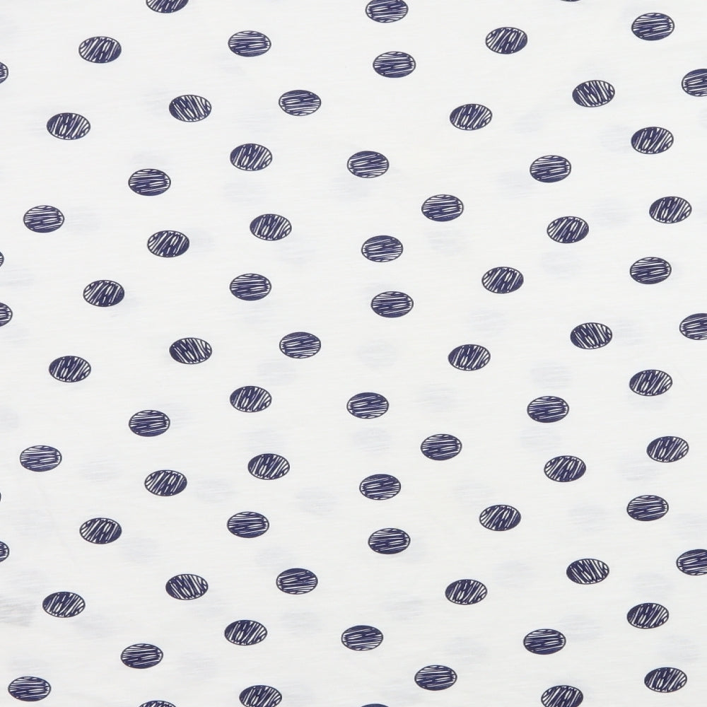 George Womens White Polka Dot Jersey Basic T-Shirt Size 16