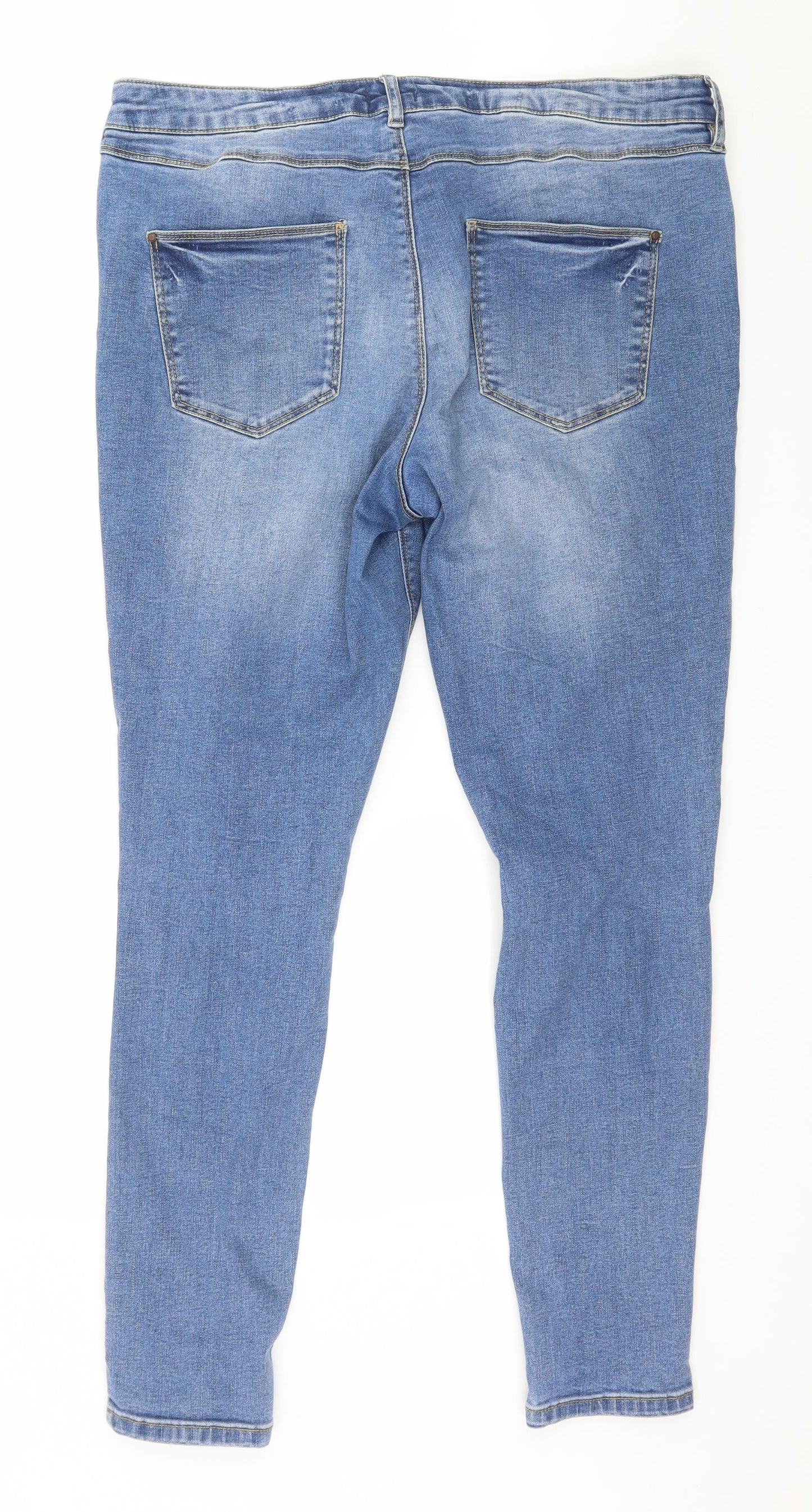 F&F Womens Blue  Denim Skinny Jeans Size 18 L31 in