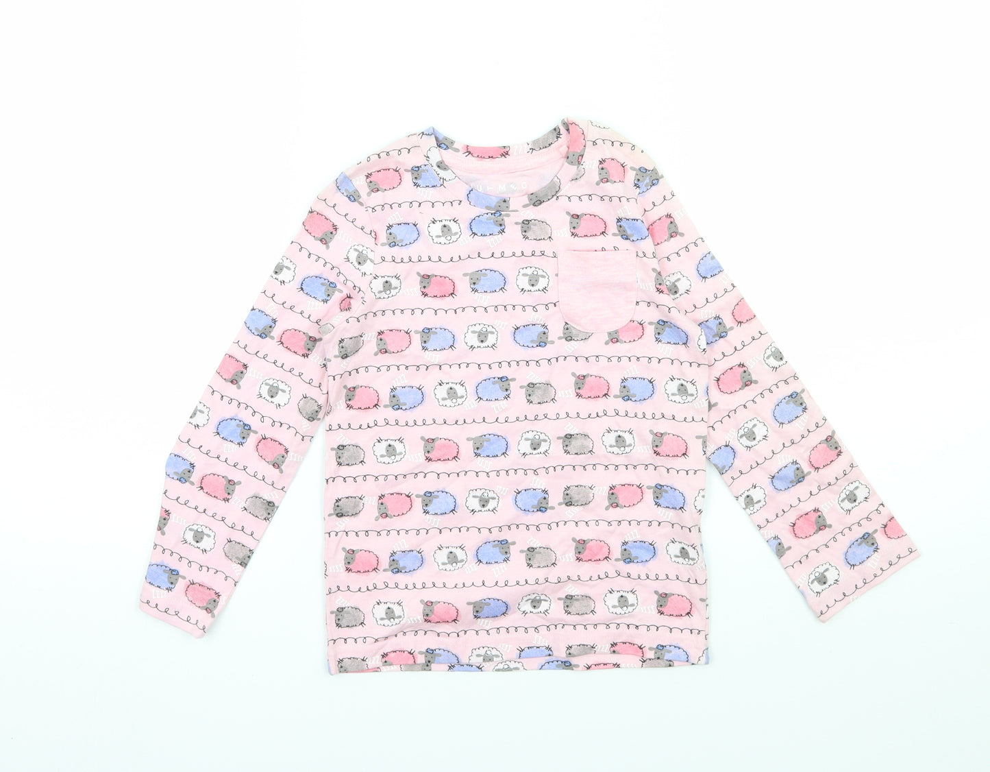 Nutmeg Girls Pink Geometric Jersey Basic T-Shirt Size 3-4 Years  - Sheep