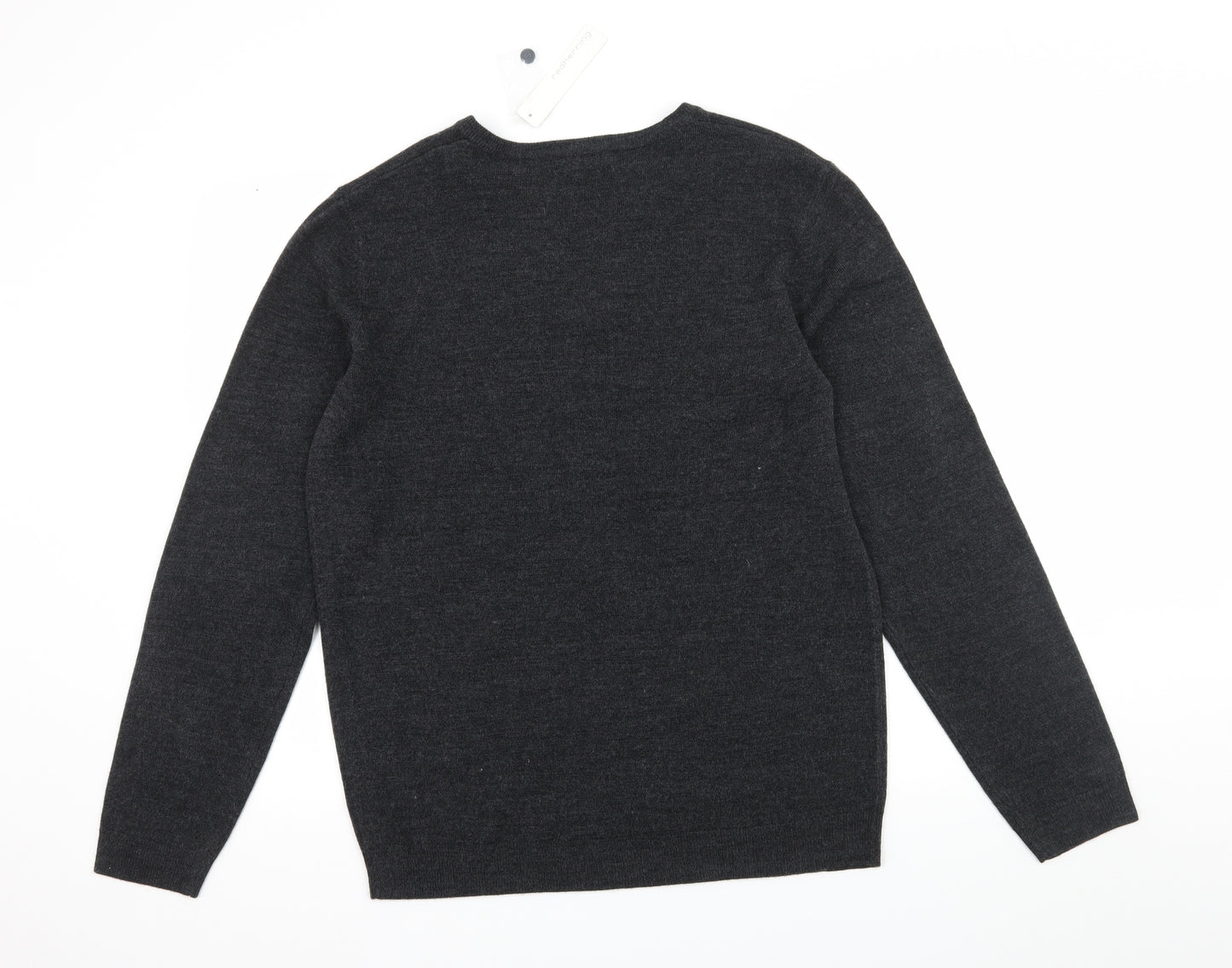 Red Herring Mens Grey  Knit Pullover Jumper Size L