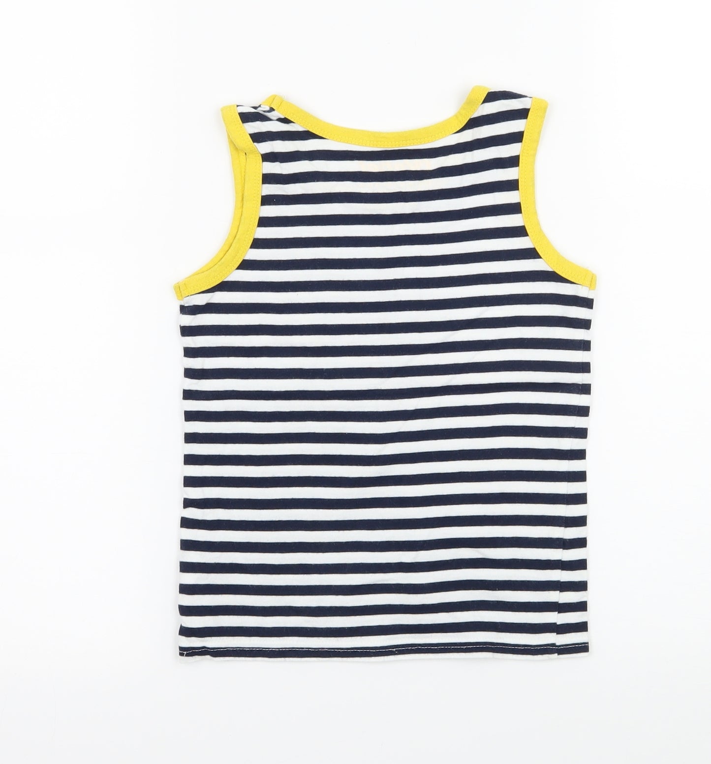Rebel Boys Blue Striped Jersey Basic Tank Size 5-6 Years  - West Coast
