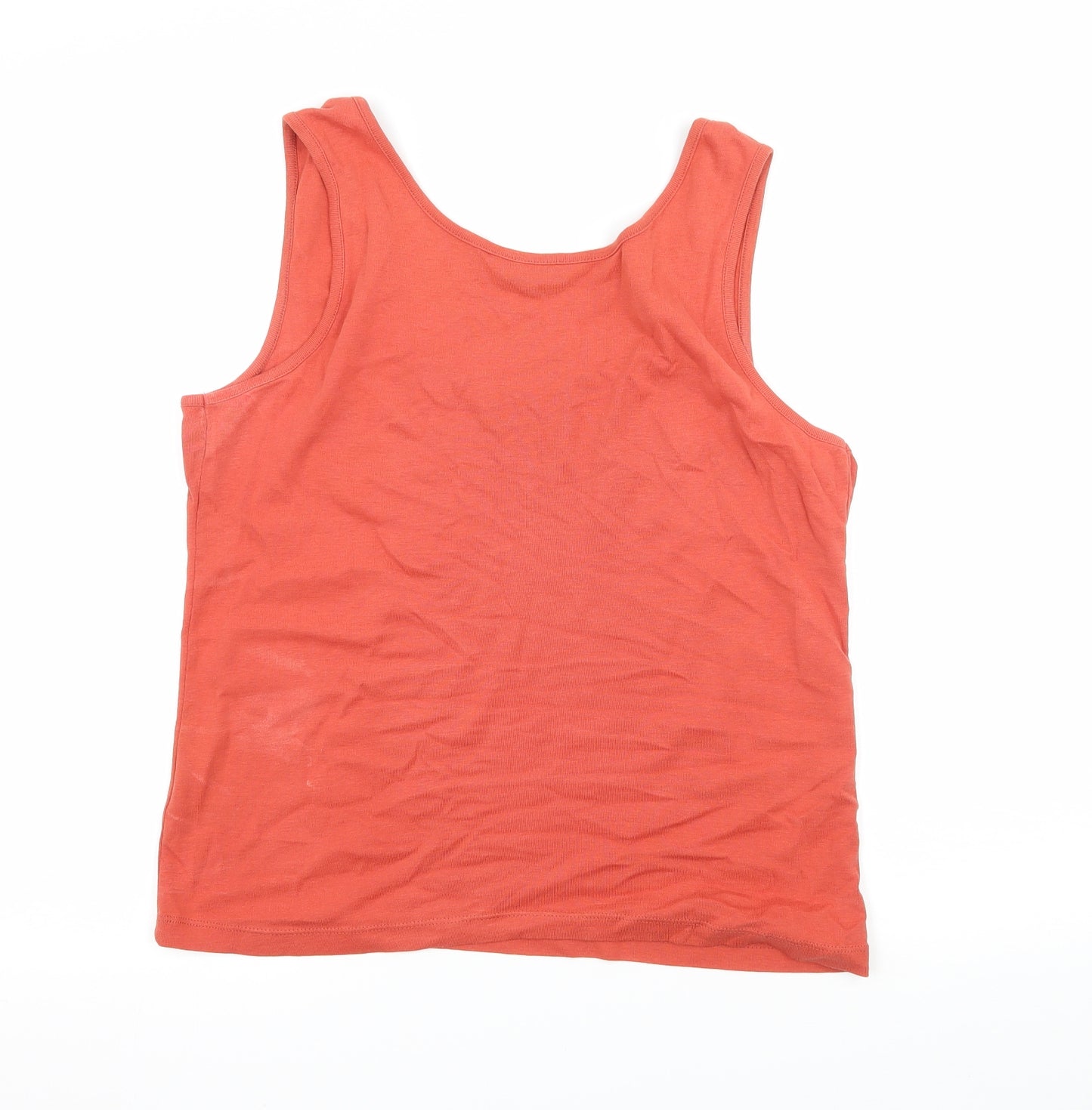 BHS Womens Orange  Jersey Basic Tank Size 16  - Embellished Neckline