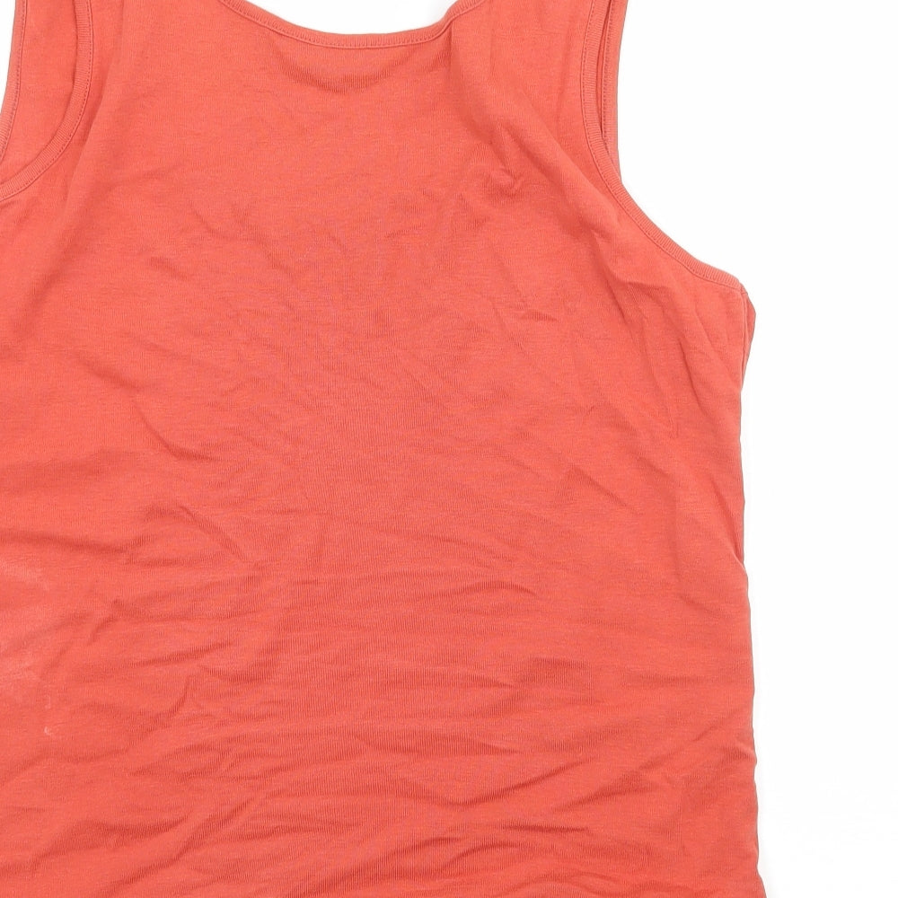BHS Womens Orange  Jersey Basic Tank Size 16  - Embellished Neckline
