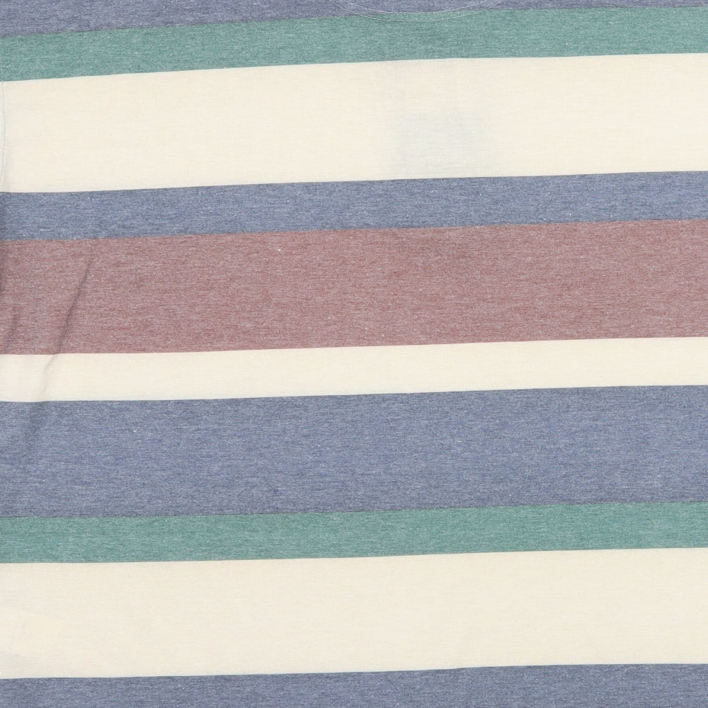 River Mountain Mens Multicoloured Striped Jersey  Polo Size M