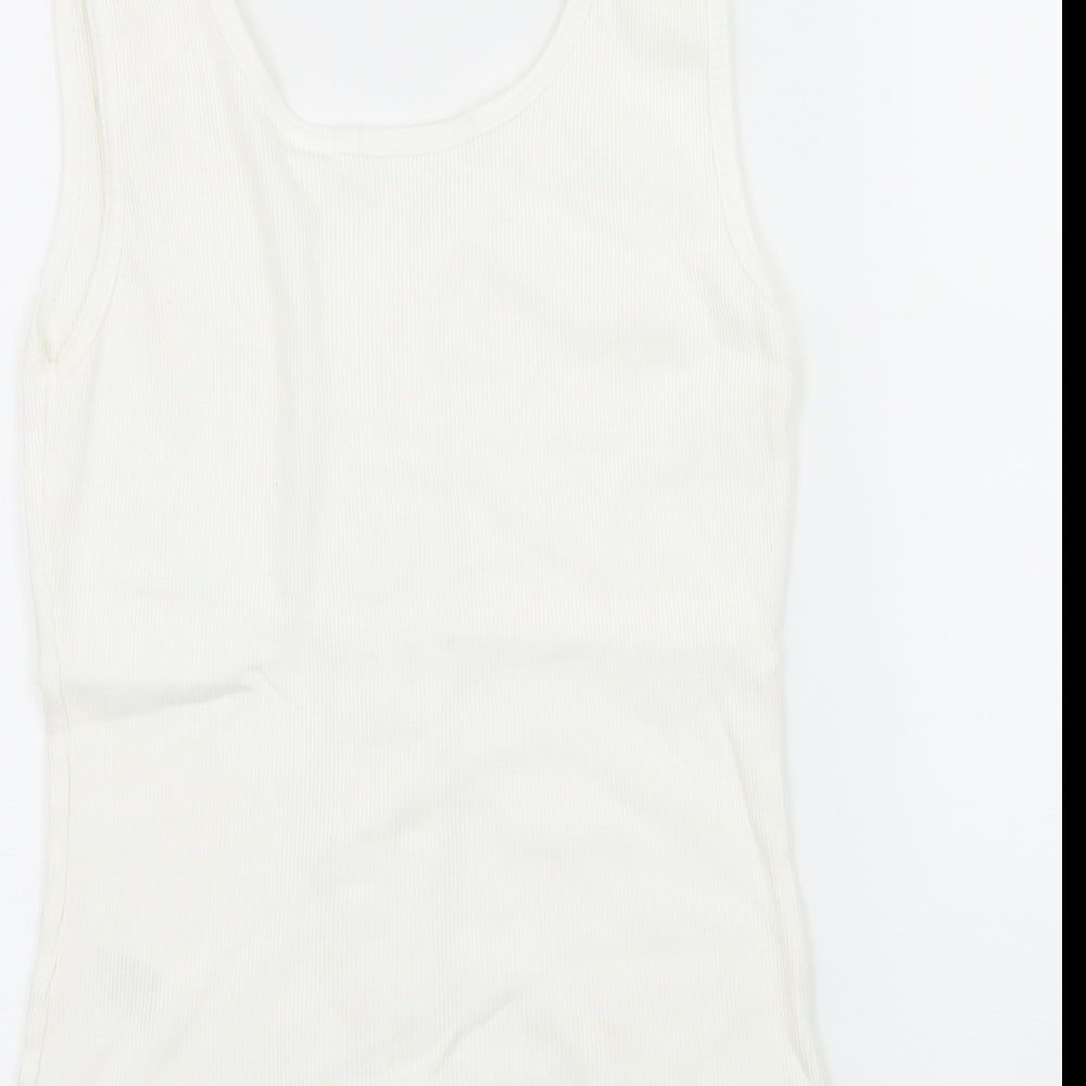 Marks and Spencer Womens White  Jersey Basic Tank Size 12