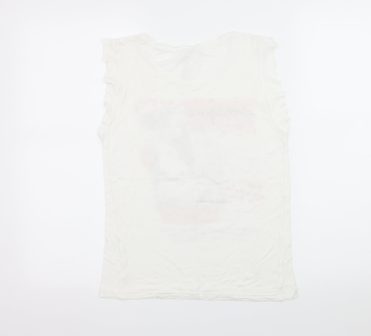 Sinsay Womens White  Jersey Basic T-Shirt Size S  - Imagine