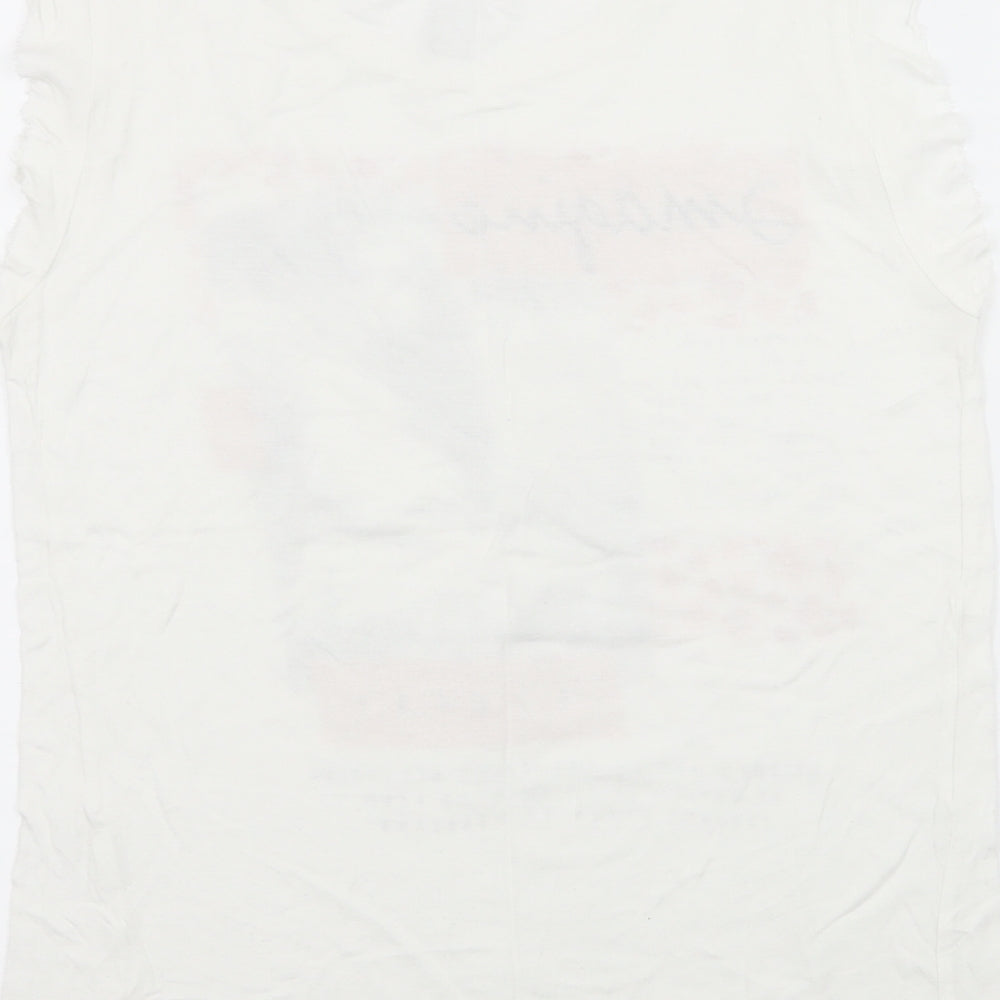 Sinsay Womens White  Jersey Basic T-Shirt Size S  - Imagine