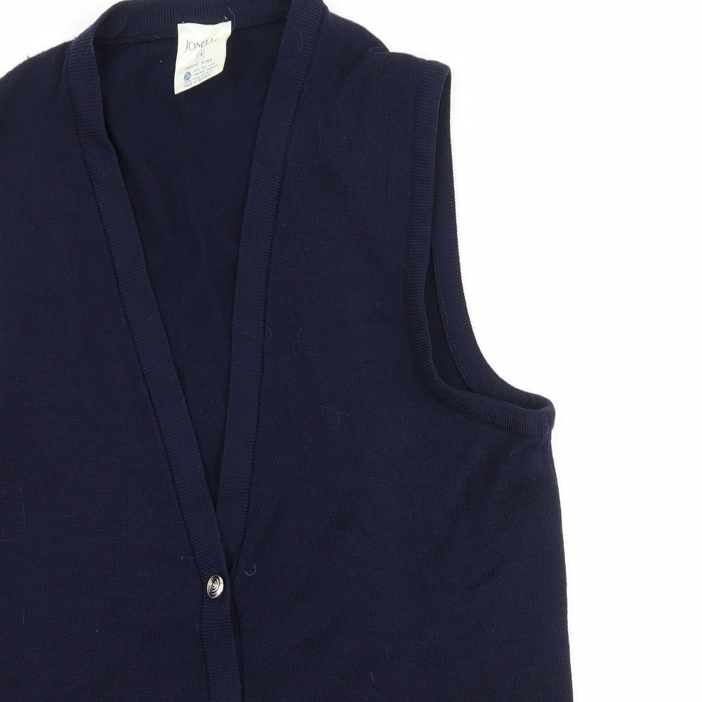 Jonelle Womens Blue  Knit Cardigan Jumper Size 14