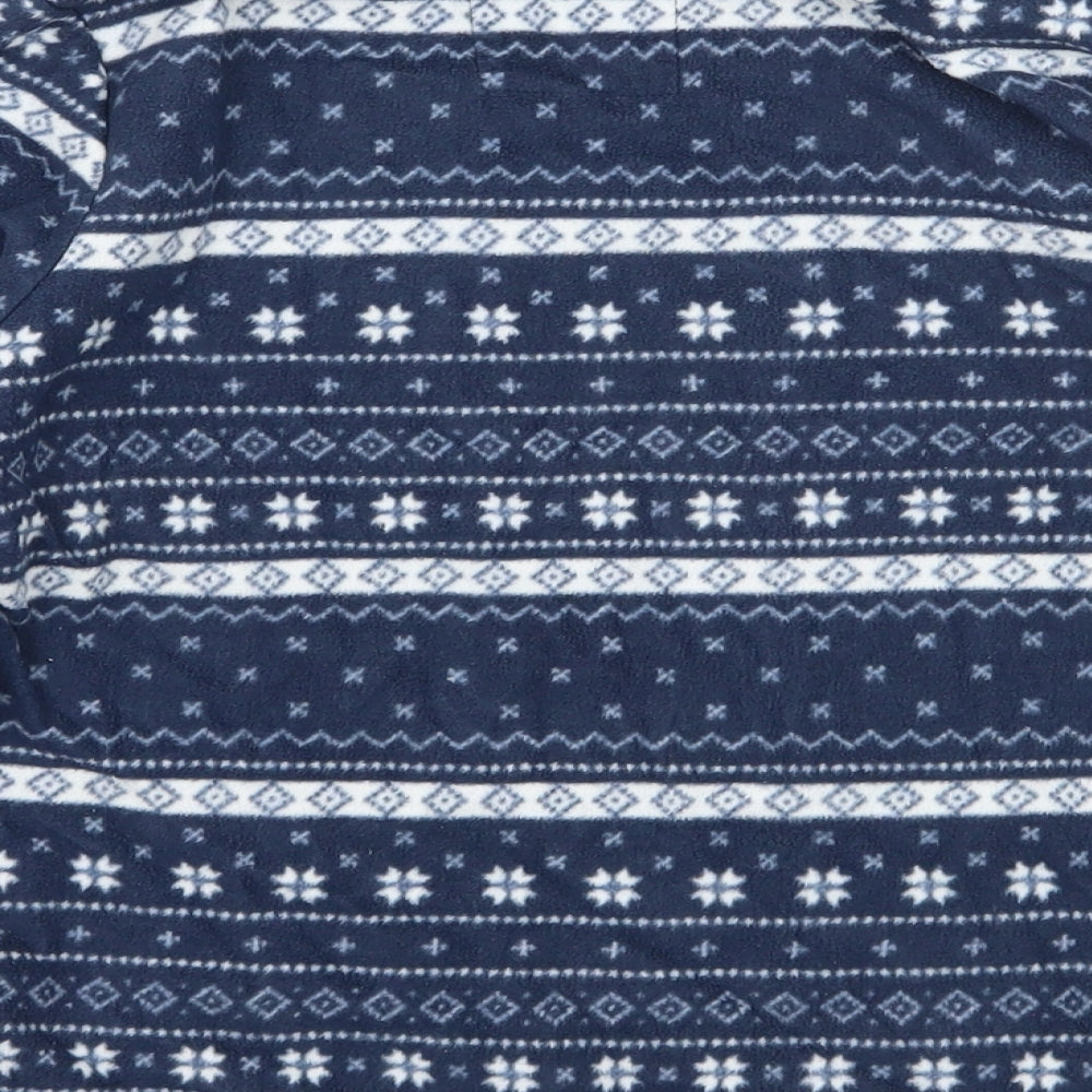 F&F Boys Blue Geometric Fleece  Pyjama Top Size 7-8 Years