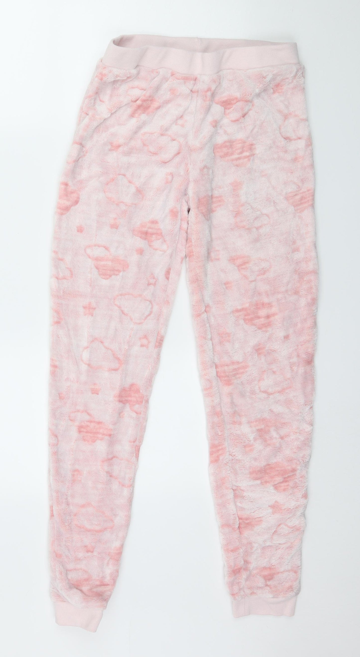 George Womens Pink Geometric Microfibre Top Pyjama Pants Size 8