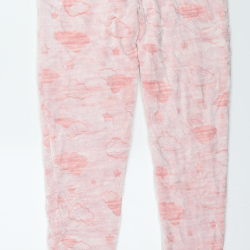 George Womens Pink Geometric Microfibre Top Pyjama Pants Size 8
