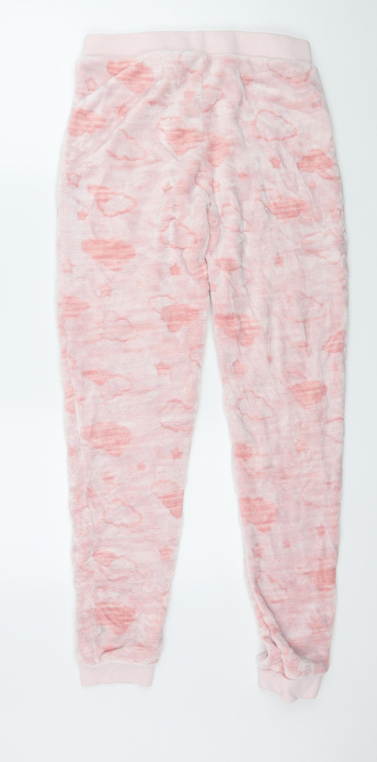 George Womens Pink Geometric Microfibre Top Pyjama Pants Size 8