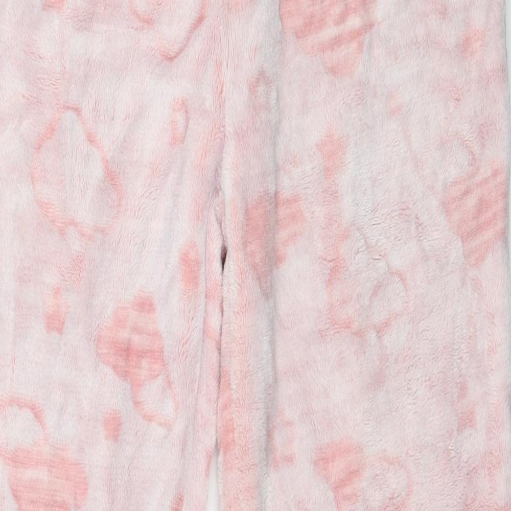 George Womens Pink Geometric Microfibre Top Pyjama Pants Size 8