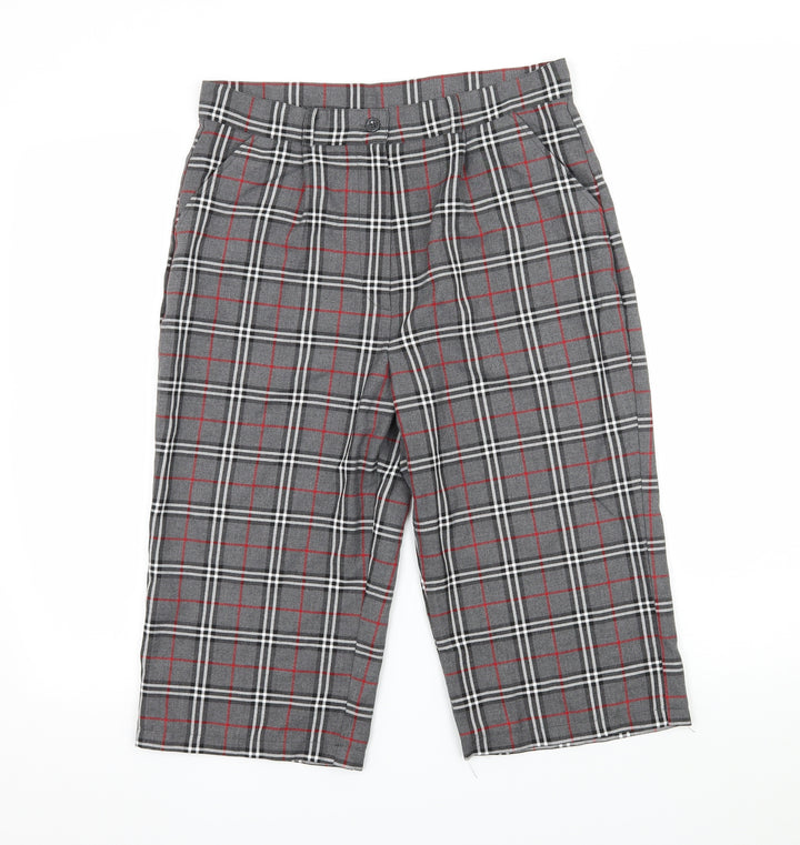 Confidence in Textiles Womens Grey Plaid Bermuda Shorts Size 30 in