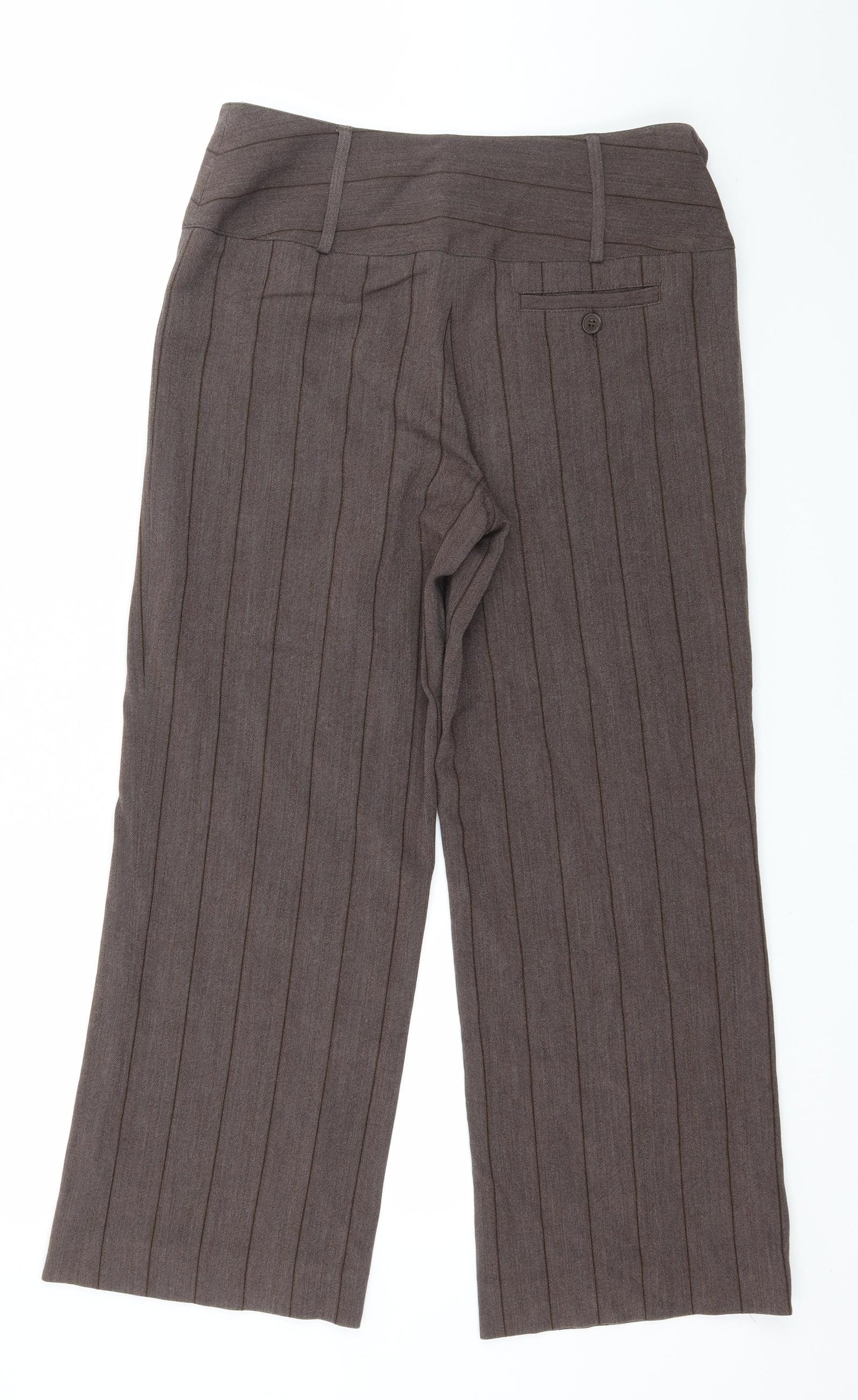 August Silk Womens Brown Striped  Trousers  Size 10 L26 in