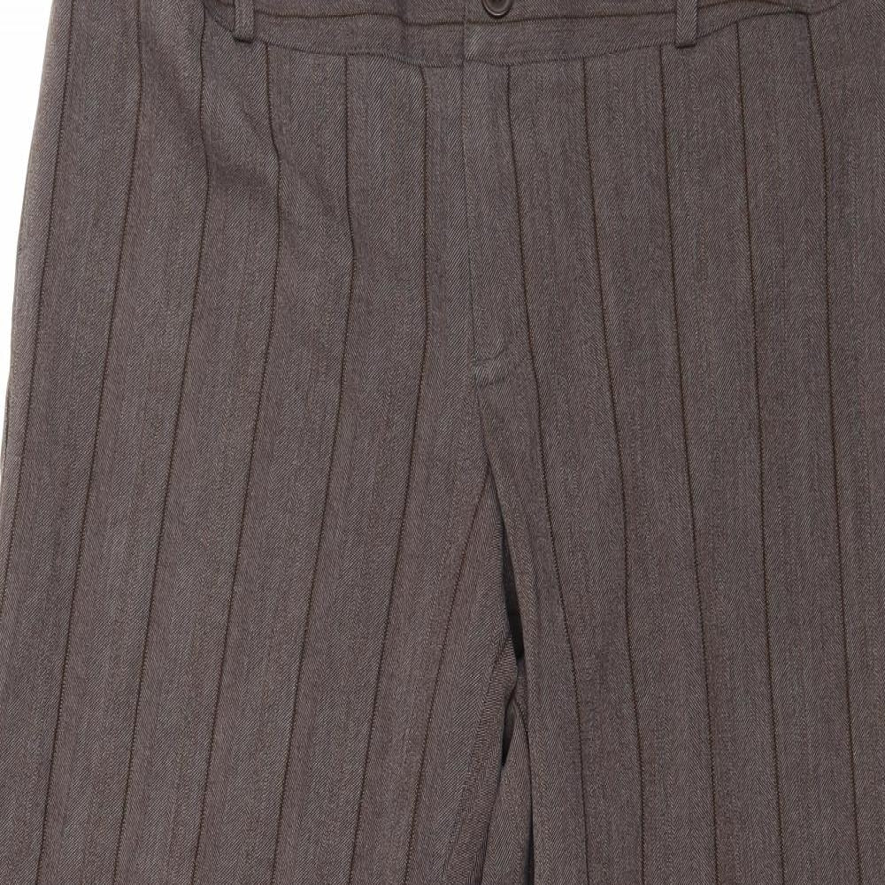 August Silk Womens Brown Striped  Trousers  Size 10 L26 in