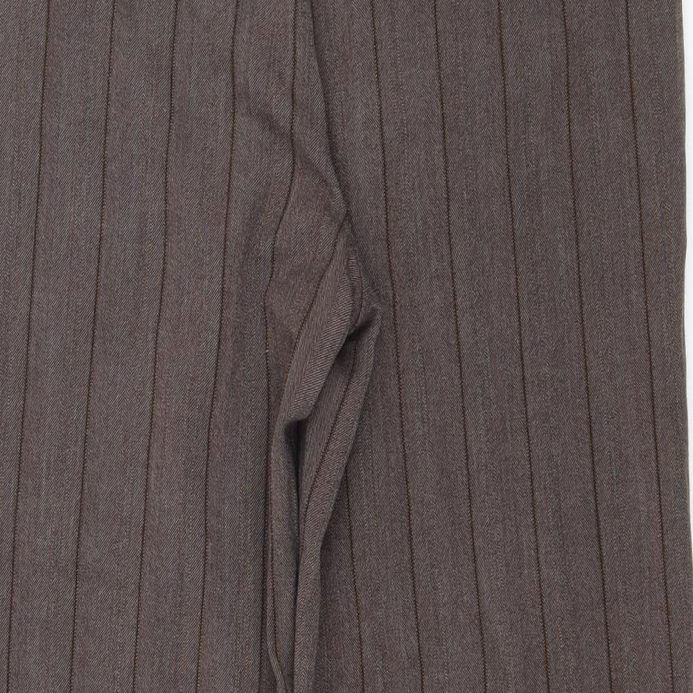 August Silk Womens Brown Striped  Trousers  Size 10 L26 in