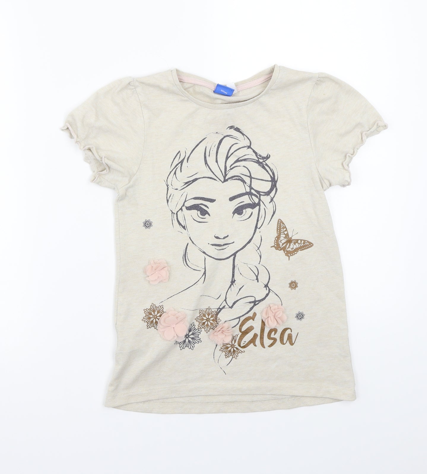 Disney Girls Beige   Basic T-Shirt Size 9-10 Years