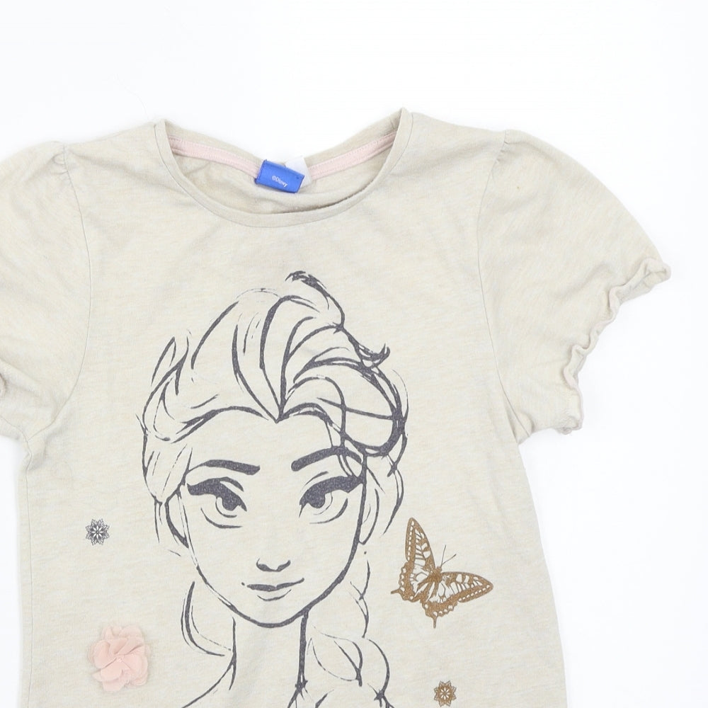 Disney Girls Beige   Basic T-Shirt Size 9-10 Years