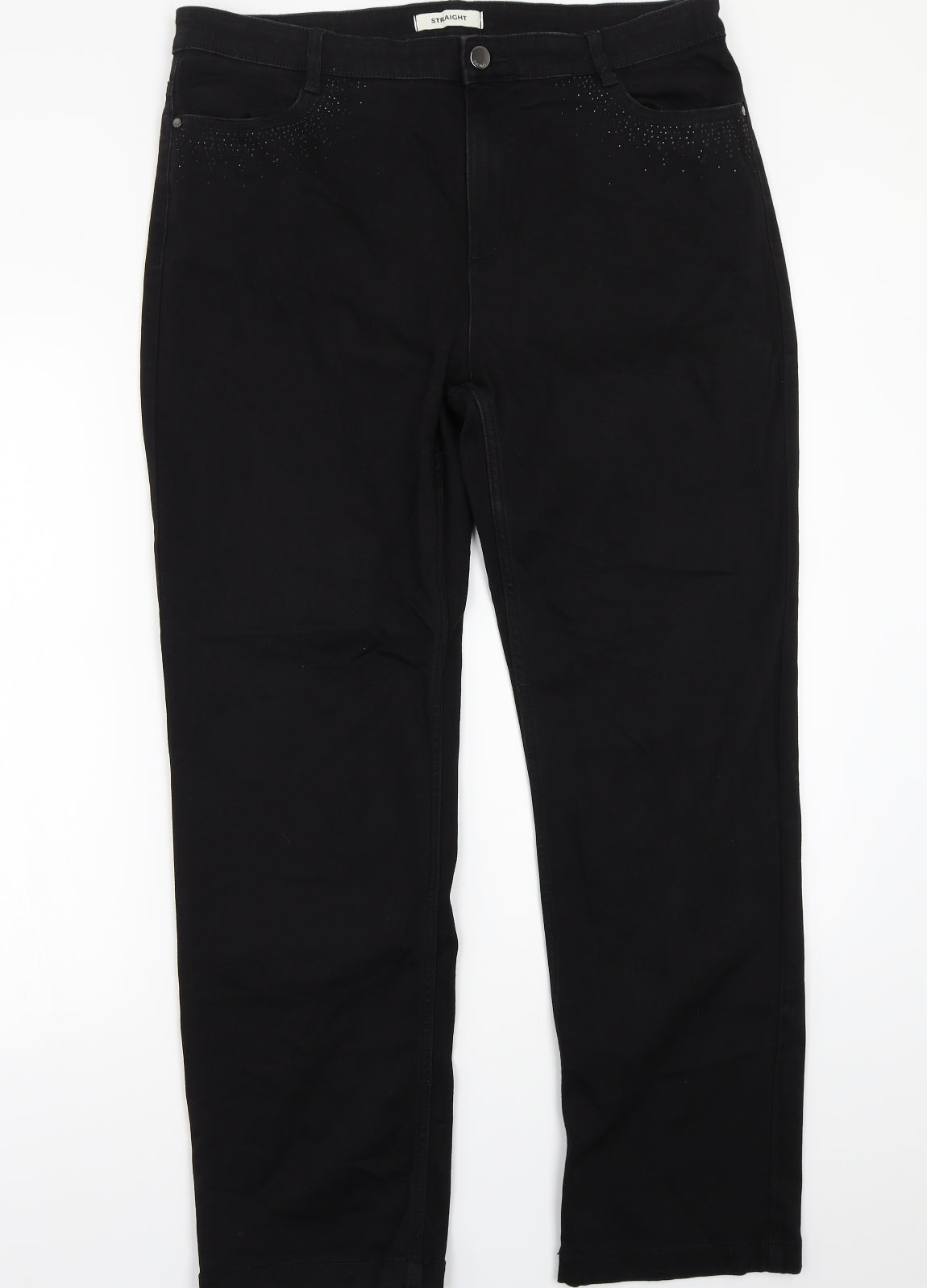 Marks and Spencer Womens Black   Straight Jeans Size 18 L29 in