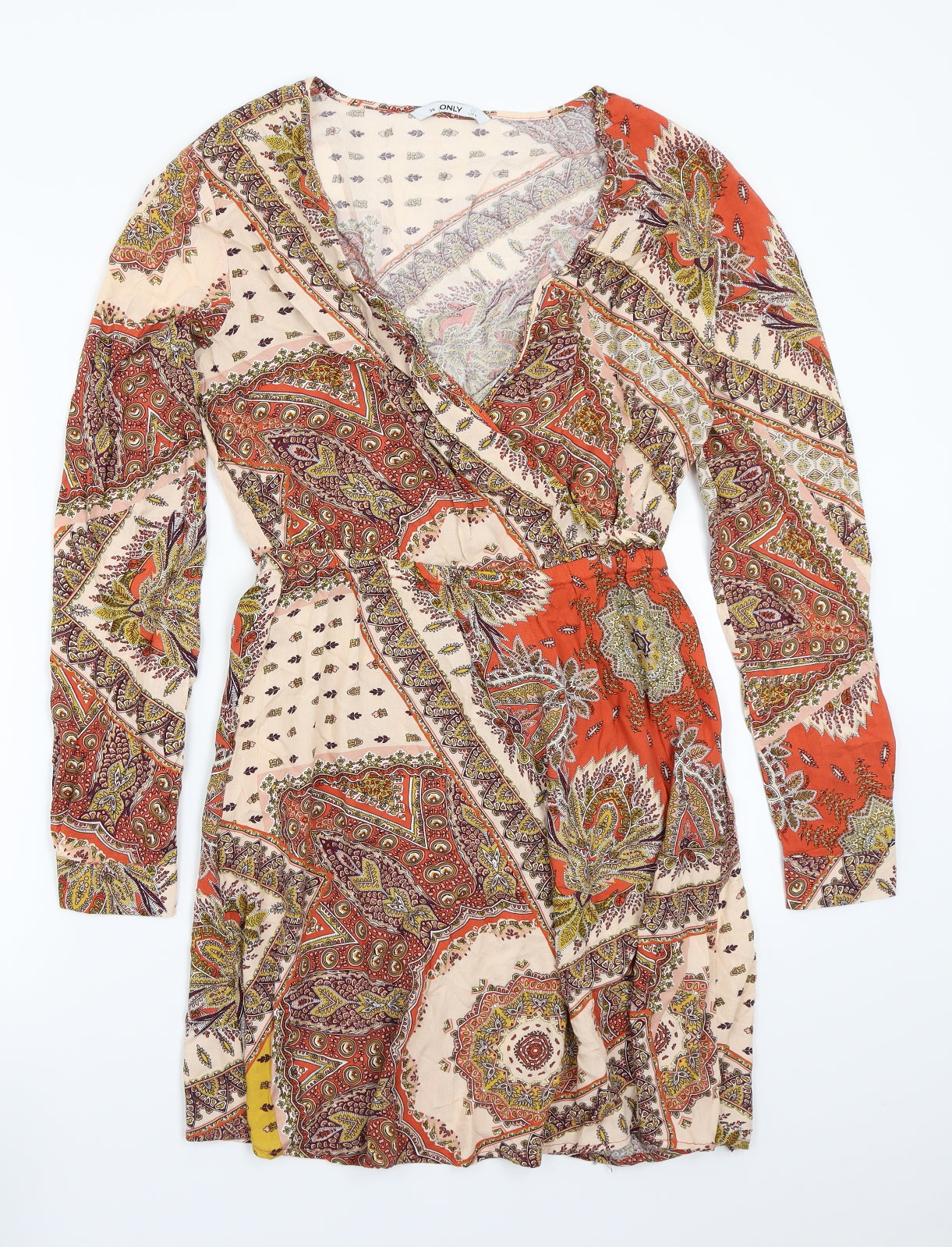 Only Womens Orange Paisley  A-Line  Size 36
