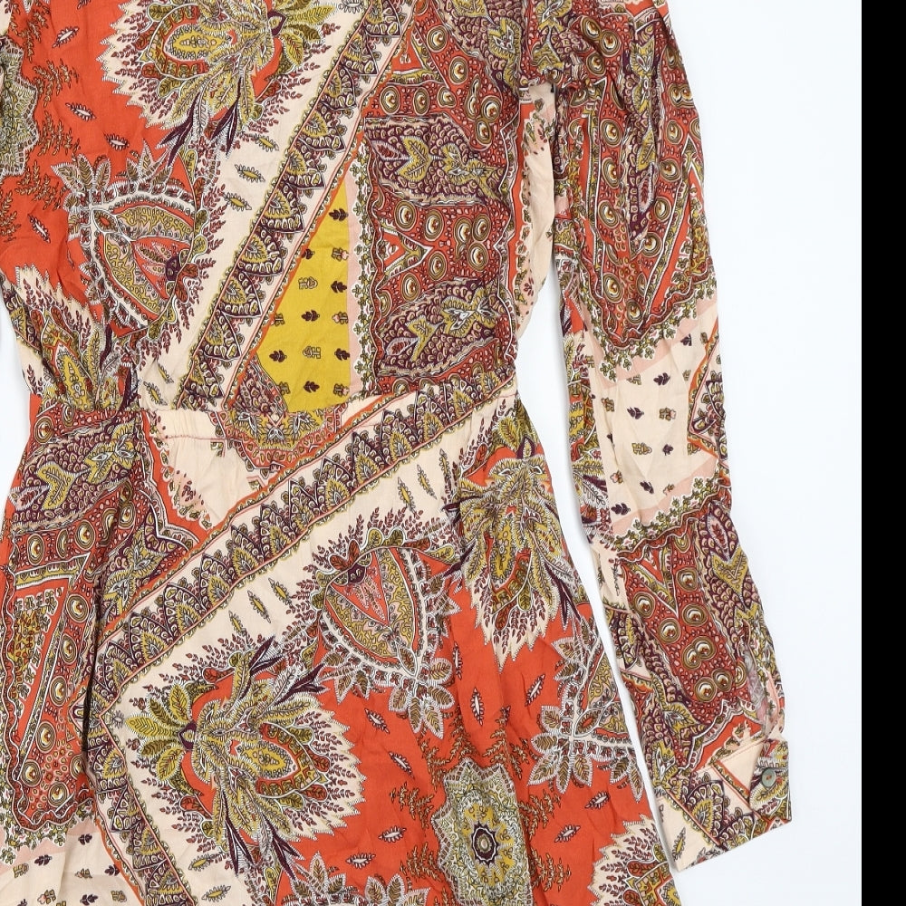 Only Womens Orange Paisley  A-Line  Size 36