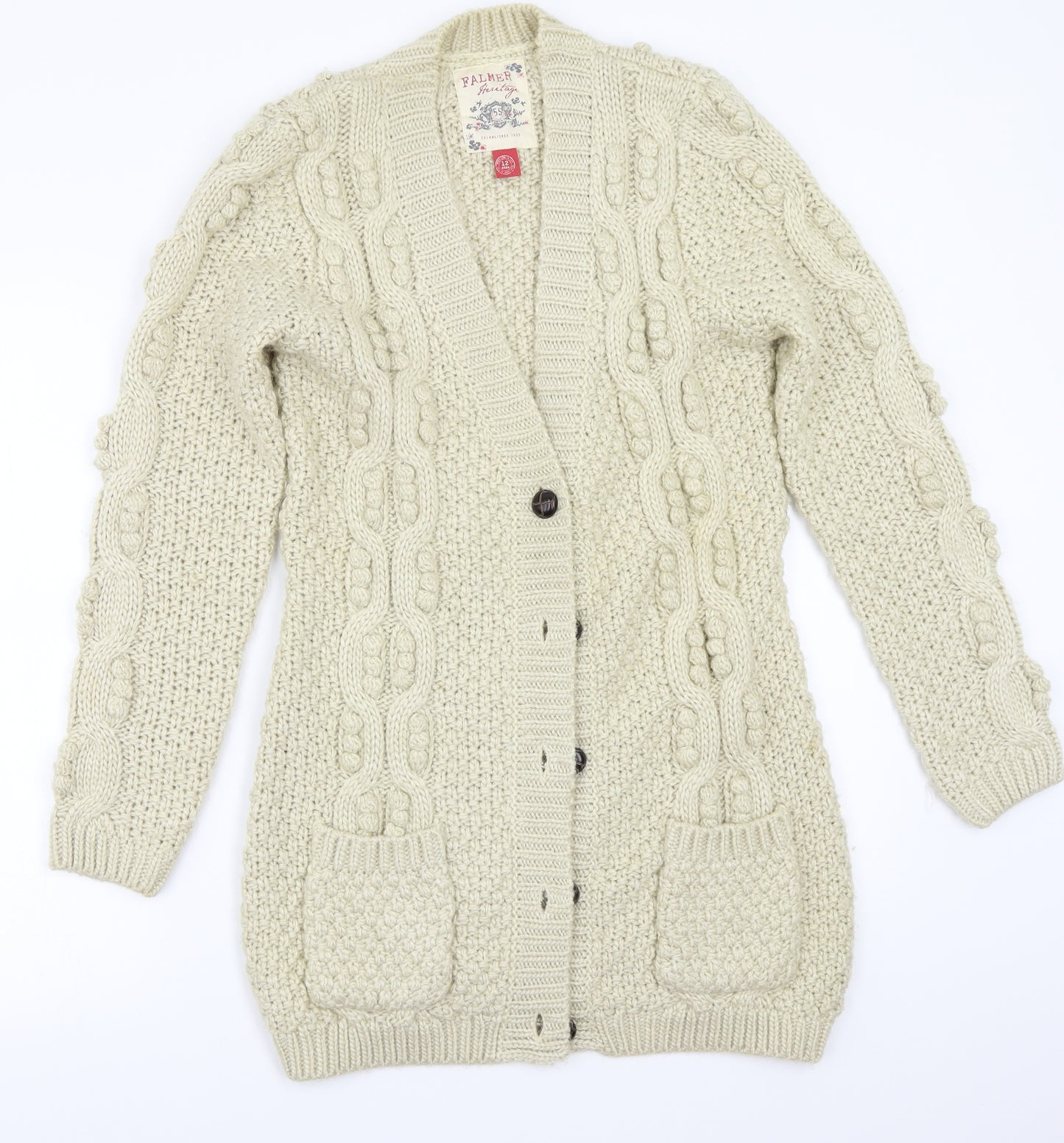Falmer Heritage Womens Beige   Cardigan Jumper Size 12