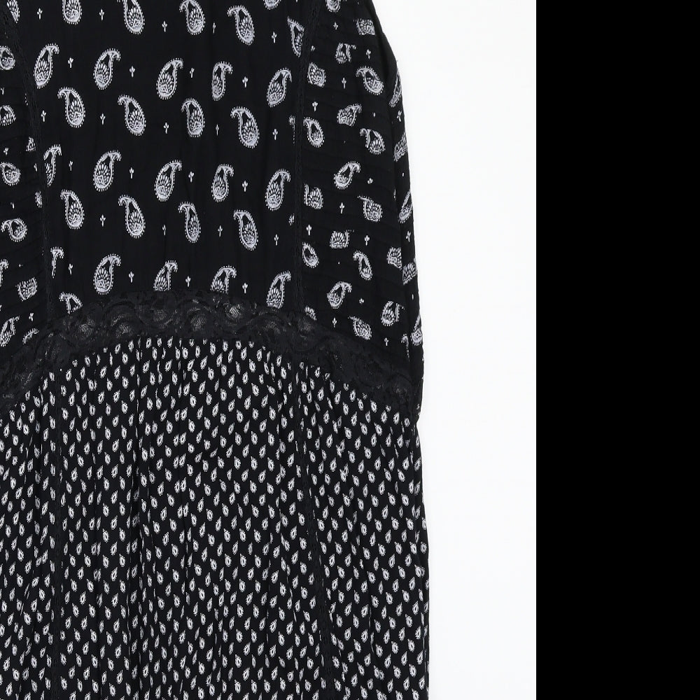 River Island Womens Black Paisley  A-Line  Size 16