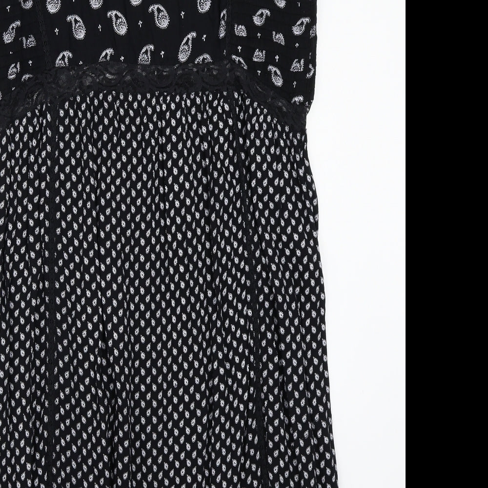 River Island Womens Black Paisley  A-Line  Size 16