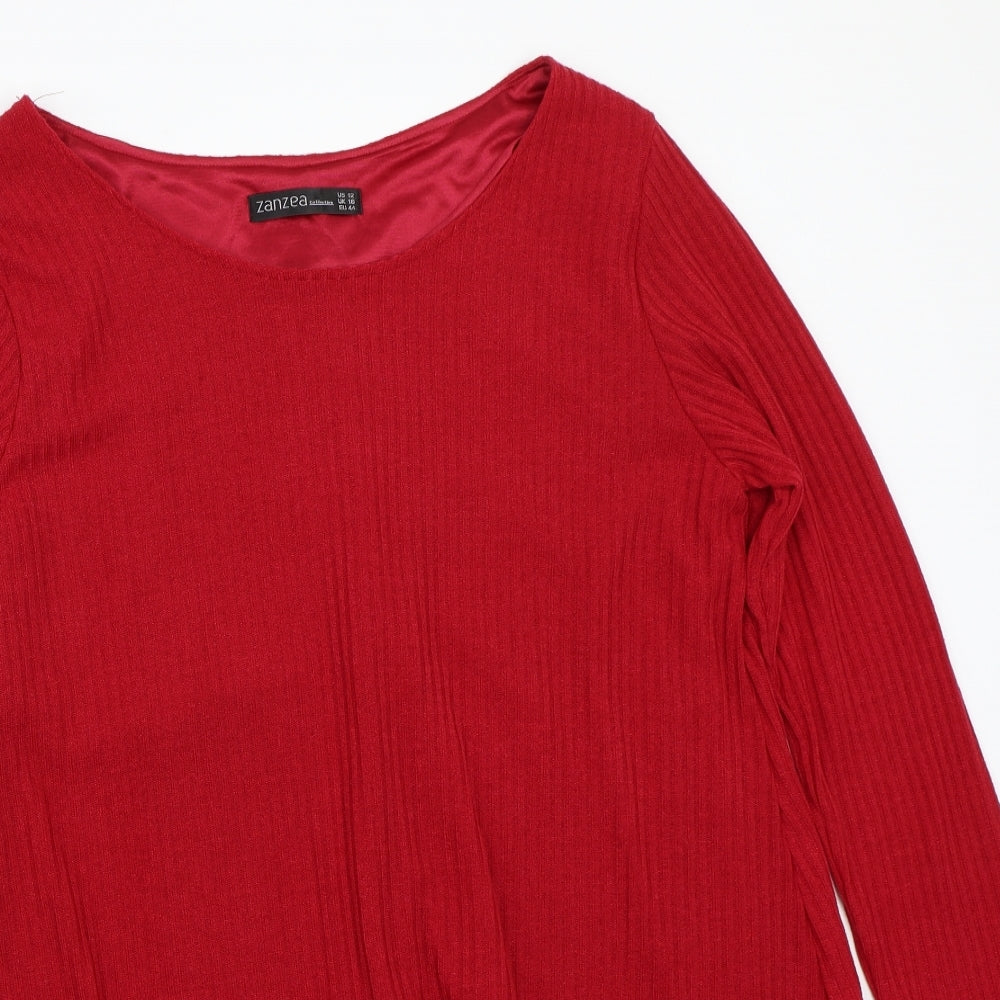 Zanzea Womens Red   Pullover Jumper Size 12