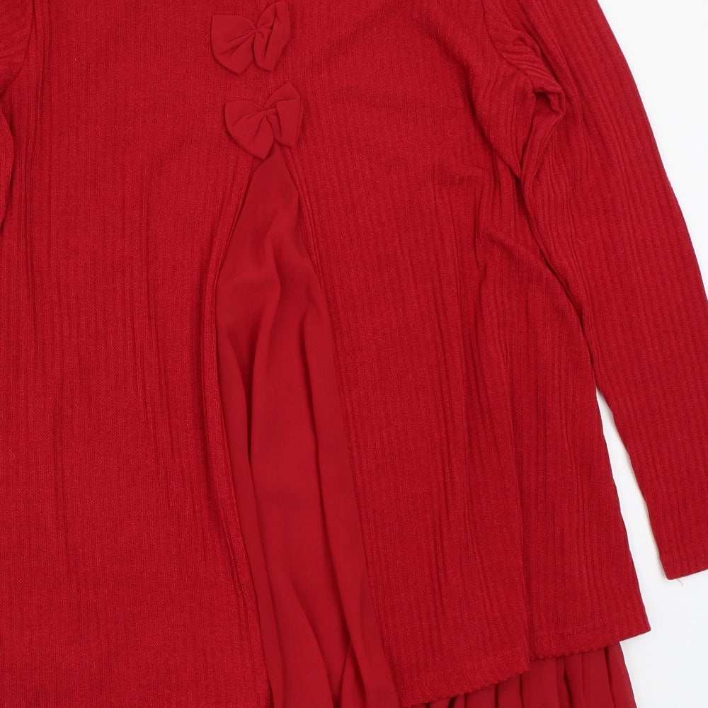 Zanzea Womens Red   Pullover Jumper Size 12