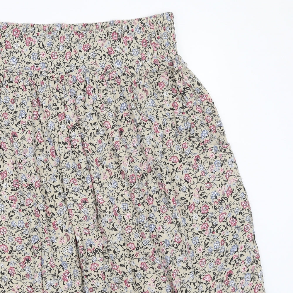 NEXT Womens Beige Floral  A-Line Skirt Size 14