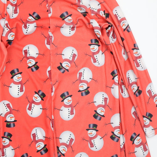 MissLook Womens Red  Rayon A-Line  Size M  - christmas