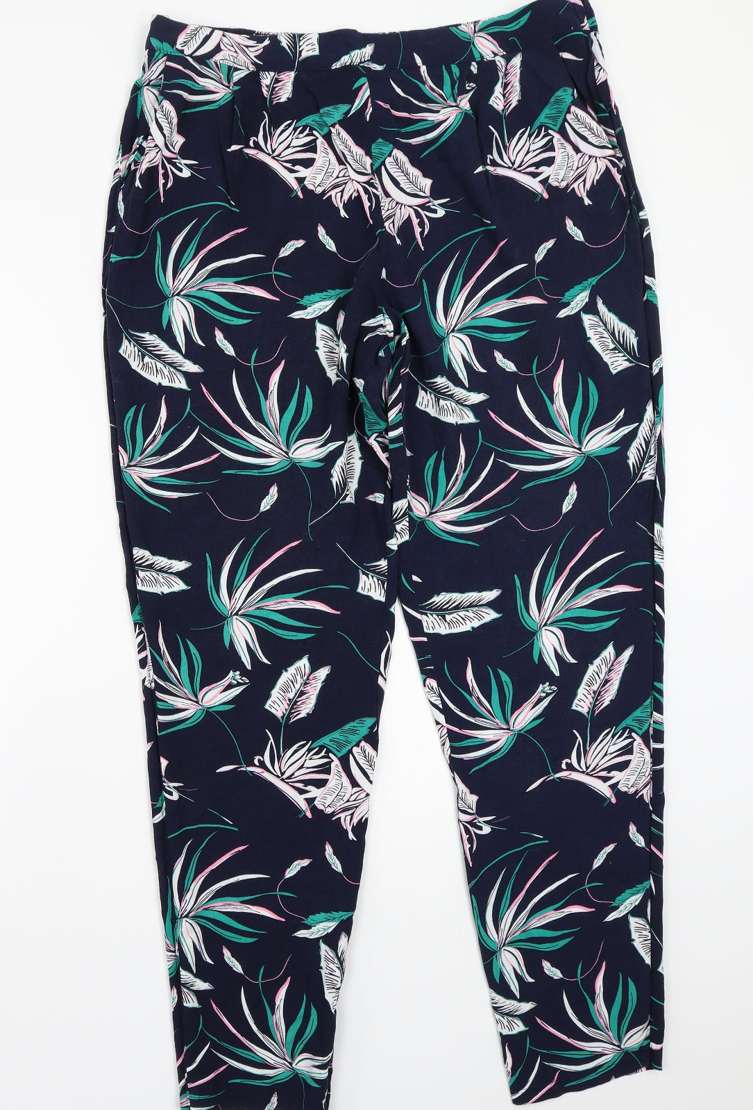 Papaya Womens Blue Floral  Bloomer Trousers Size 16 L28 in