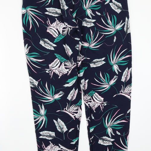 Papaya Womens Blue Floral  Bloomer Trousers Size 16 L28 in