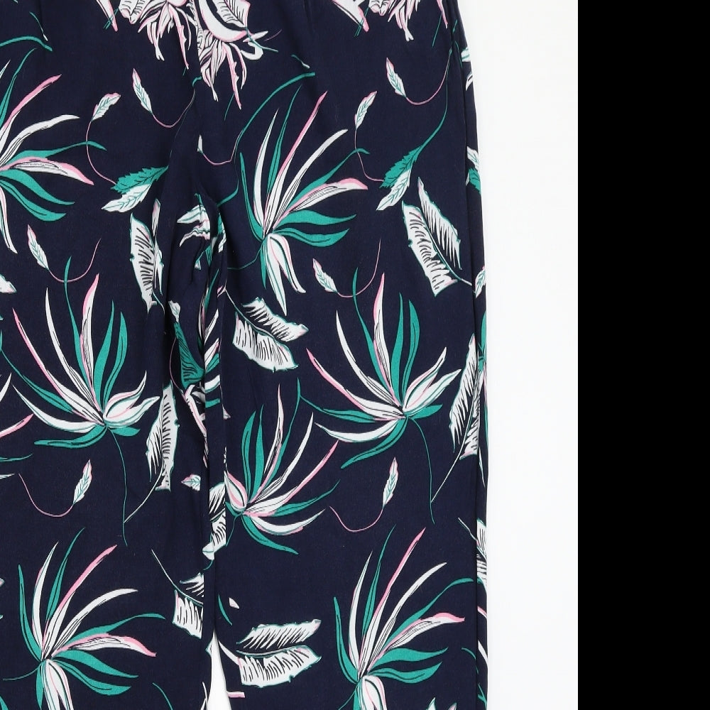 Papaya Womens Blue Floral  Bloomer Trousers Size 16 L28 in